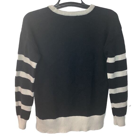 Karl Lagerfeld Signature Logo Striped Pullover Long Sleeve Sweater Sz Small - Picture 3 of 7